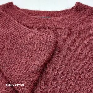 The Work Shop Burgundy Knit Sweater Crew Neck Long‎ Sleeve Size S